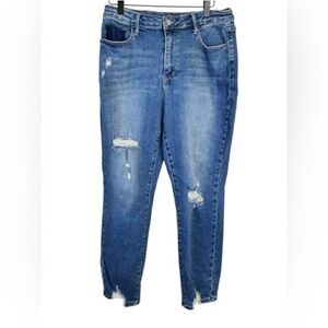 Judy Blue High Waist Boyfriend Jeans  Distressed Raw Hem Size 31